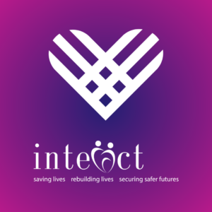 InterAct and Giving Tuesday logo pink and purple background with logo in white